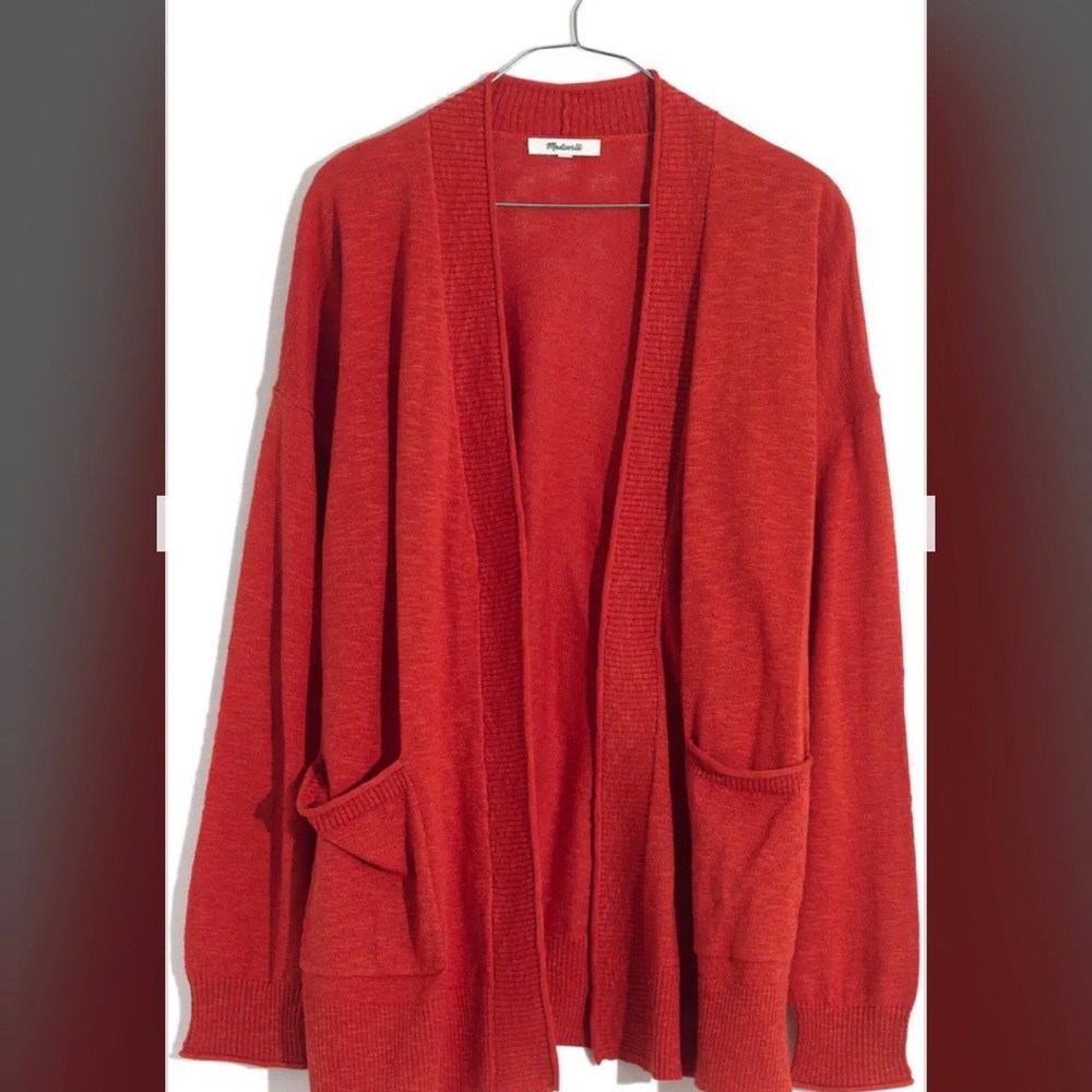 NWT $79 Madewell Bradley Cardigan Sweater Thai Chili Size XS